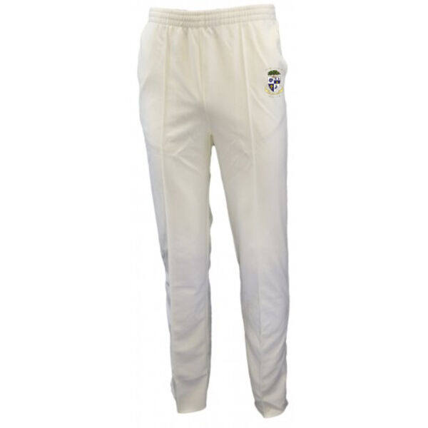 White Cricket Trousers with Logo - Senior  Thumbnail